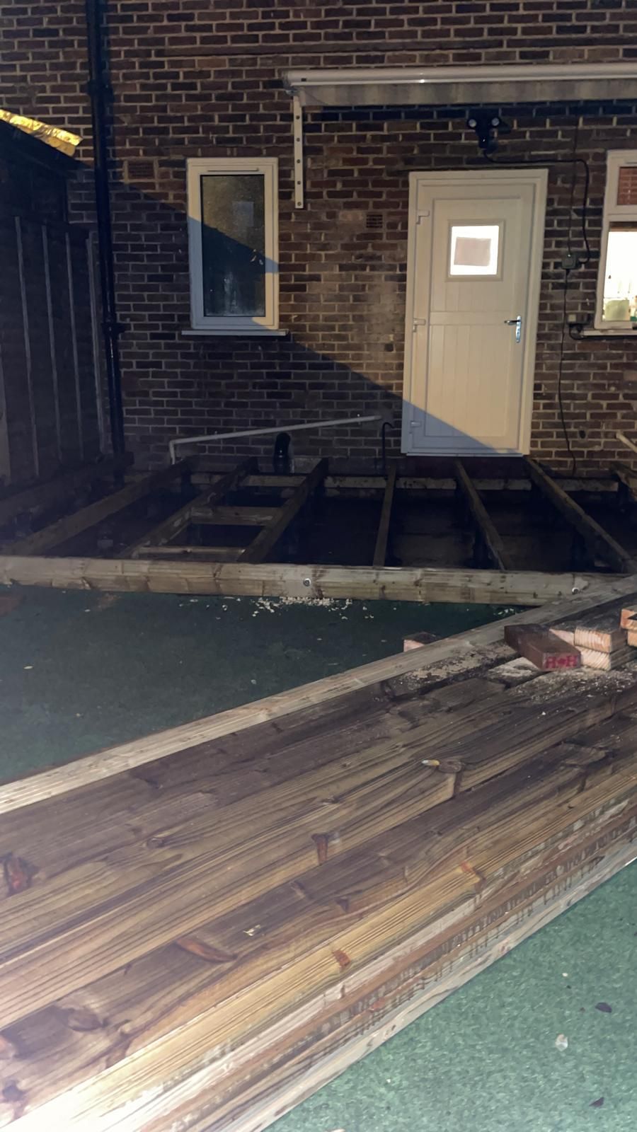 Garden area before the decking was built
