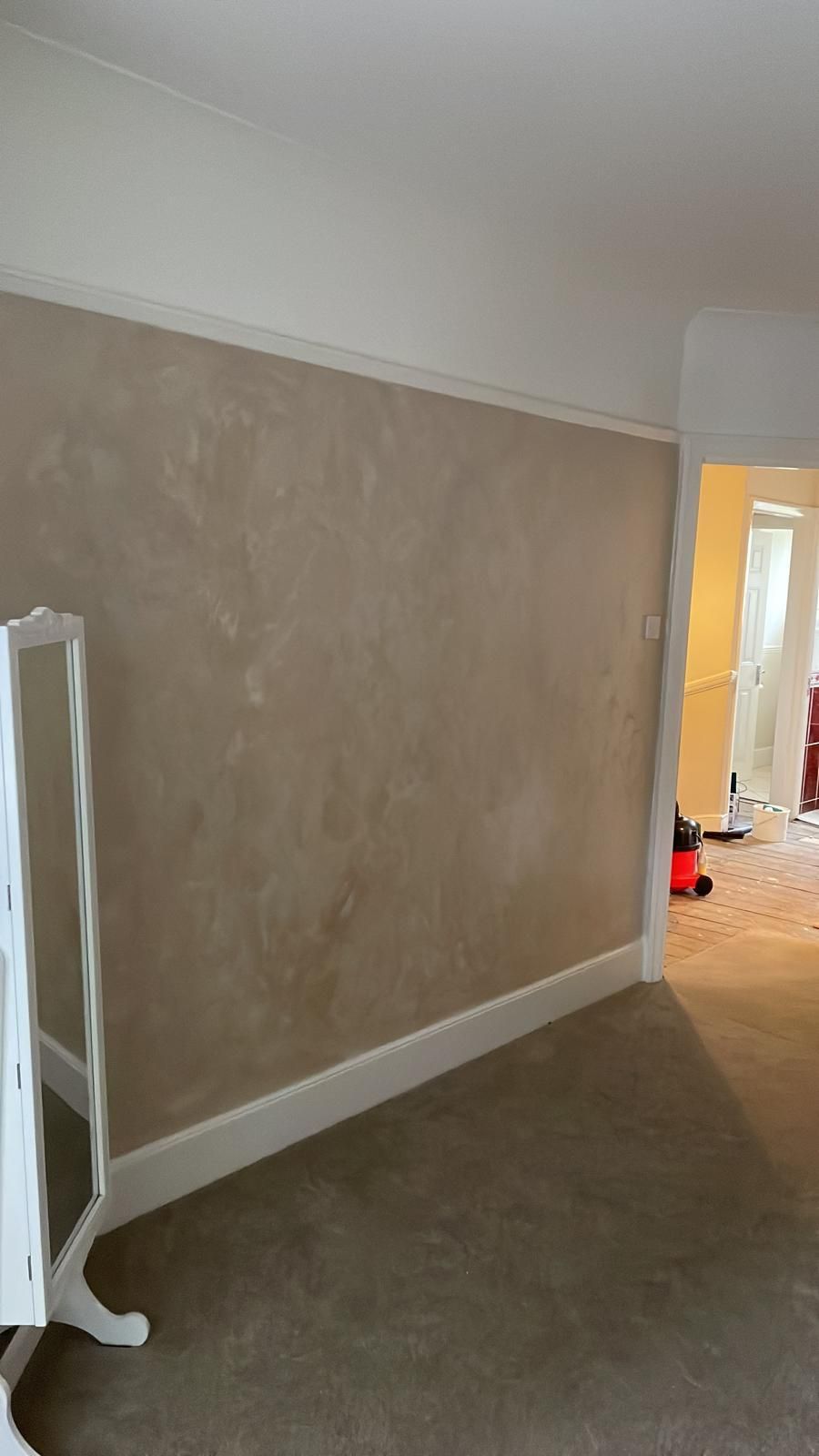 Polished plaster decorative wall finish with depth and movement